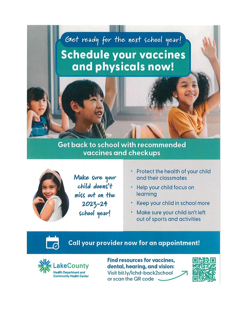 Schedule your vaccines and physicals now!